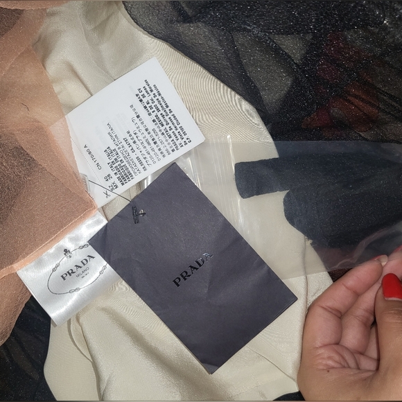 NWT PRADA PLEATED COLORBLOCK ORGANZA DRESS SIZE IT 40 / US 4 - Picture 11 of 15